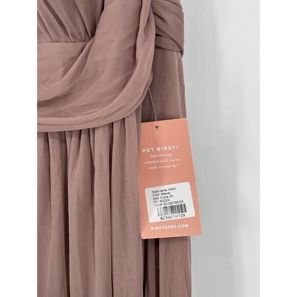 Birdy Grey Kiko Maxi Dress Halter Ruched Long Formal Bridesmaid Gown Curve Mauve - Picture 9 of 14